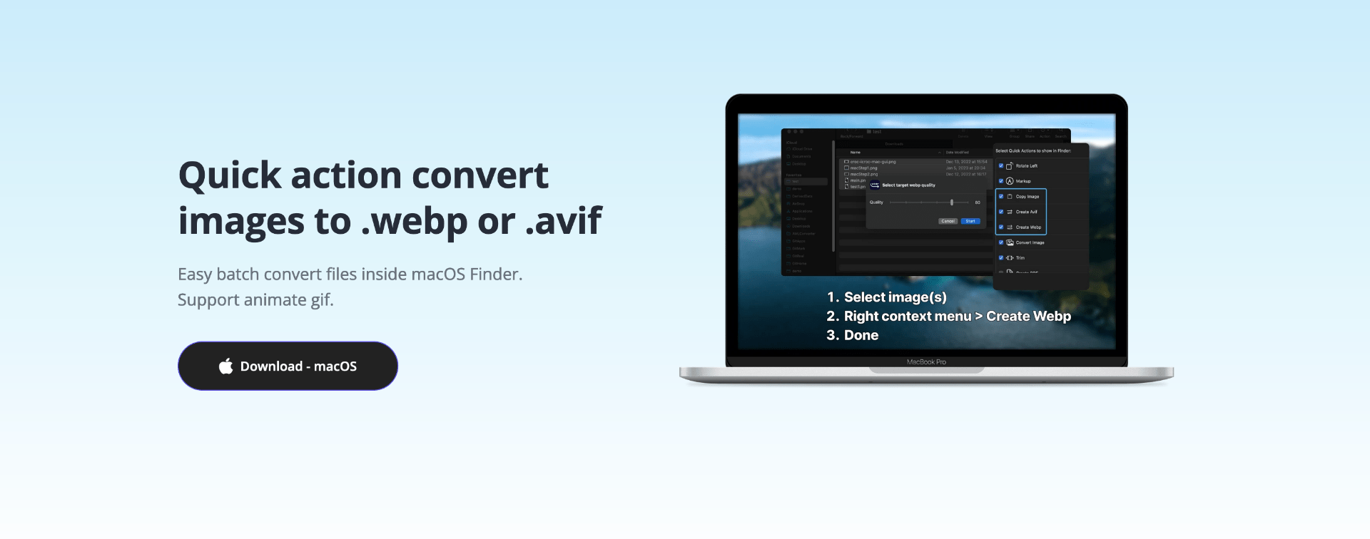 macOS App - Quick Webp Avif Image Converter